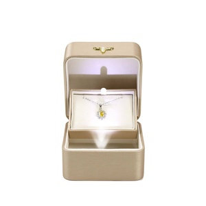 Wholesale Custom Luxury PU LED Light Jewelry <b>Boxes</b> for Necklaces Luxury Customised PU Gift Jewellery Storage Solutions - Product Image 5
