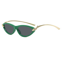 Lunettes de soleil œil de chat pour femmes, haut de gamme, protection UV400, monture métallique, verres colorés en PC, style tendance et personnalité affirmée