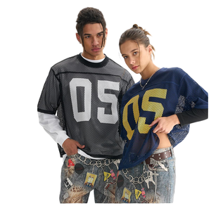 Camiseta unisex de manga corta a la moda Diseño de ajuste relajado Camisa deportiva de malla transpirable 100% Servicio de impresión digital OEM - Product Image 5