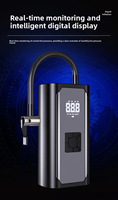 Pompe à air portable sans fil pour voiture et moto, jauge de pression des pneus monocylindre, éclairage d'avertissement, chargement USB