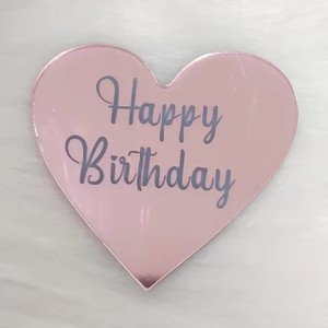 Adorno de Pastel de Acrílico en Forma de Corazón Hexagonal, Color Oro Rosa y Plata, con Grabado, para <span class=keywords><strong>Cumpleaños</strong></span>, Adorno de Cupcake, <span class=keywords><strong>Disco</strong></span> de Acrílico para Pastel, Día de la Madre - Product Image 3