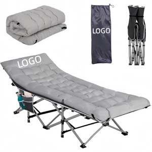 Portable Camping <b>Cot</b> Sturdy Metal Frame Daul-Layers 1200D Oxford Portable Lightweight Fabric Folding Bed With Removable Mattress - Product Image 1