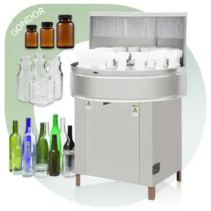 Recycle Plastic Semi Automatic Rotary Industrial Glass Beer Small Washer Wash Glass Bottle Clean Machine