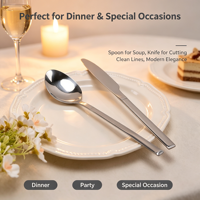 Vente en gros personnalisée OEM de couverts en acier inoxydable 410 pour restaurants et hôtels, fourchettes, cuillères, couteaux, ensemble de couverts robustes et durables