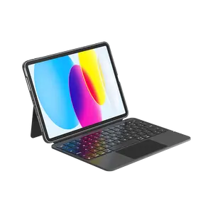 Tablet kablosuz bölünmüş arka işık sihirli klavye Ipad kılıfı Pro hava 4 5 10.9 11 inç Touchpad Rgb arkadan aydınlatmalı Trackpad ile kapak