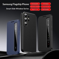 Étui de protection antichoc en cuir PU, style portefeuille, résistant aux chutes, design uni, compatible avec S26 Ultra S25 Plus pour 23/24 FE