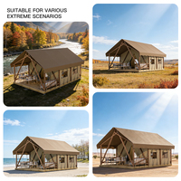 Tentes de safari africaines en bois de villégiature, tentes de glamping en toile imperméable de luxe, maisons avec salle de bain à vendre