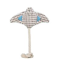 Jouet pour chien Manta Ray personnalisé avec logo, jouet à mâcher et à tirer en peluche douce avec queue en corde pour chiots et chiens de petite et moyenne taille, vente en gros