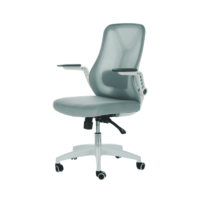 Chaise de bureau ergonomique moderne pour la maison et le travail, avec dossier haut confortable, support lombaire, accoudoirs fixes, appuie-tête réglable, en maille