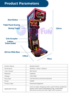 Owatch Boxing Overload Arcade Punch Machine, équipement de jeu d'arcade à monnayeur sur le thème du sport pour parcs d'attractions et centres de jeux