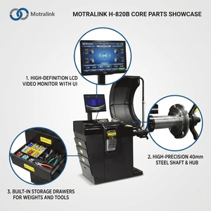 Équilibreuse de roues 3D complète classique avec équipement d'alignement pour atelier de pneus, 220 tr/min, capacité 65 kg - Product Image 2