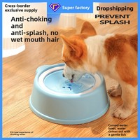 Bol à boire automatique flottant anti-renversement pour chiens et chats, en plastique, ne mouillant pas la gueule