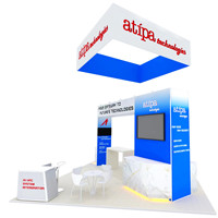 Système d'exposition de stand modulaire portable 20-20 Taie d'oreiller en toile de fond Bannière LED pour affichage de salon Impression par sublimation de colorant