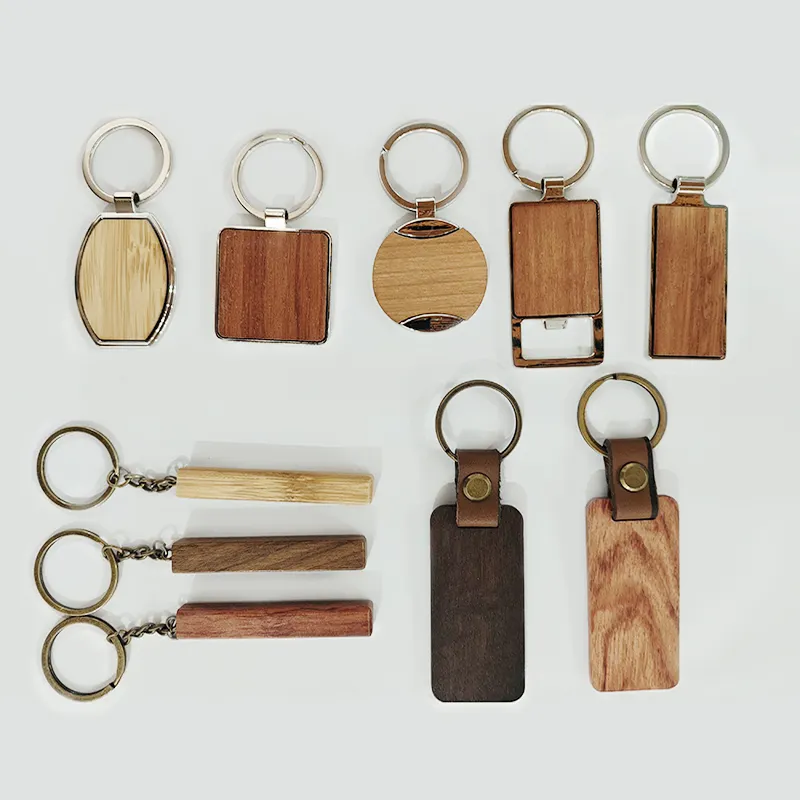 Niya Wholesale Key Chain Personalized Logo Schlusselanhanger Key Ring Luxury Keychain Bulk Sublimation Blank Custom Wood Keyring