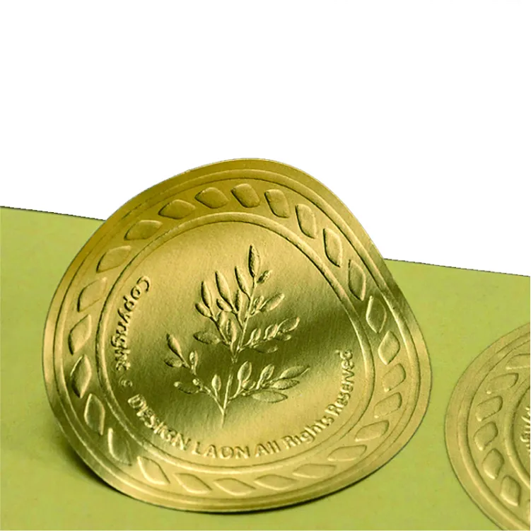 Hersteller benutzer definierte Gold und Silber Vinyl 3D aufregende konvexe Aufkleber Umschlag Einladung Versiegelung Aufkleber Aluminium folie Aufkleber