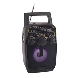 HS-3855 Neuestes Disco-Licht-Mehrbandradio eingebauter Lautsprecher tragbares wiederaufladbares Radio