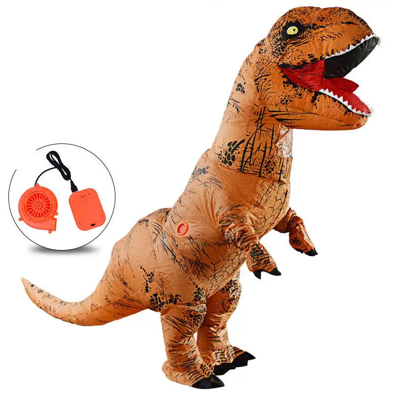 Wholesale quality Jurassic adult kidscustom size oversized 190T T-Rex inflatable suit costume