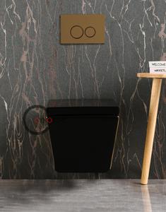WC mural sans cadre en céramique avec abattant à fermeture douce Platinum et réservoir encastré - Product Image 3