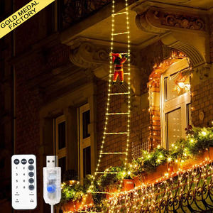 <span class=keywords><strong>Luces</strong></span> <span class=keywords><strong>de</strong></span> Navidad con Papá Noel Subiendo Escaleras, Decoración Navideña para el Hogar, Ventanas, Escaleras, Adornos Navideños 2025 - Product Image 1