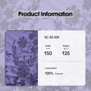 Tessuto Ricamato Tinto Personalizzato Linglongma 125g 100% Poliestere Traspirante Lussuoso Tessuto Intrecciato per Abbigliamento Femminile Islamico - Product Image 2