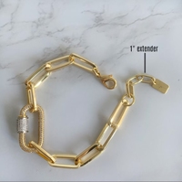 Mode exquis Design Simple bijoux de tous les jours or trombone chaîne vis mousqueton charme Bracelet réglable