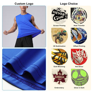 Chaleco Deportivo de Verano para Hombre, Sin Mangas, de Secado Rápido, Transpirable, Informal, Holgado, para Entrenamiento Físico, 100% Poliéster - Product Image 4