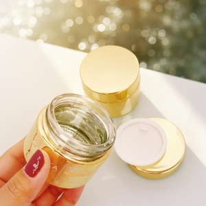 Skincare Cream Container 1oz 2oz Gold Luxury Hair Mask Body Butter <b>Scrub</b> Bath Salt Glass Face Cream Cosmetic Jar - Product Image 3