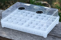 Plateau en plastique avec couvercle à dôme humidifiant pour 40 pots carrés de 5 cm – Kit de propagation