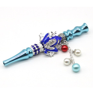 Deluxe Rhinestone Butterfly Hookah Mouthpiece Metal Shisha Mouth Tip Portable Lanyard Personal Hygiene Accessories - Product Image 4