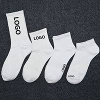 Chaussettes de marque en coton pour hommes, décontractées, jacquard, tricotées, avec lettres, en gros