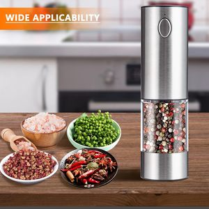 Stainless Steel Electric Ceramic Salt <b>Pepper</b> <b>Grinder</b> Set Rechargeable Adjustable Coarseness Eco-Friendly Dishwasher Safe 95ml - Product Image 4