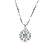 Collier pendentif en apatite étoile ronde géométrique plaqué or 14 carats en argent sterling 925