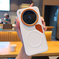Funda Protectora Magnética de Cuero PU Mate con Protección de Lente a Prueba de Golpes para vivo X300 X200 Pro/Ultra/Pro Mini PC, Funda con Carga Inalámbrica