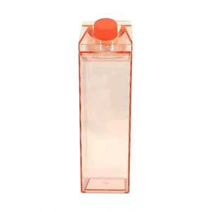 17 Oz 500ml Clear <b>Plastic</b> Leak-Proof Milk/<b>Juice</b> <b>Bottle</b> Portable Square Dishwasher Safe with Lid & Straw Party Use - Product Image 6