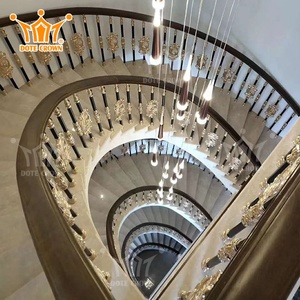 ราวจับอลูมิเนียมหล่อแบบยุโรปสำหรับวิลล่าราวบันไดแบบวงกลมราวบันไดอลูมิเนียมอัลลอยด์ราวบันไดกระจก - Product Image 3