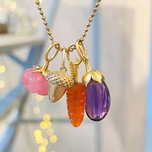 Nueva Cadena con Colgante de Frutas, Verduras y Jade para Niños, Chapada en Oro de 18K, Estilo DIY, de la Marca Europea Americana Independent Station - Product Image 2