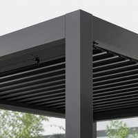 Pergola de jardin motorisée en aluminium avec lames orientables, parasol extérieur automatique télécommandé
