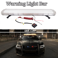 Barra de luz estroboscópica DE EMERGENCIA LED de 47 pulgadas y 220W, luz de advertencia intermitente ámbar azul amarillo para montaje en techo, seguridad y coches de emergencia