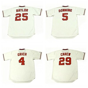 Camisetas de Béisbol Retro Cosidas de los Jugadores de los 1973-1986 ROD CAREW, REGGIE JACKSON, FRED LYNN, NOLAN RYAN, <span class=keywords><strong>DON</strong></span> BAYLOR, para Adultos y Jóvenes, Tallas S-5XL - Product Image 1