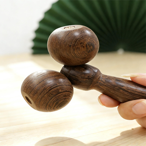 Rodillo de masaje de madera con mango, set de masajeadores faciales y corporales para relajar los músculos, dispositivo de masaje para cuerpo, cuello, manos, brazos y piernas - Product Image 2