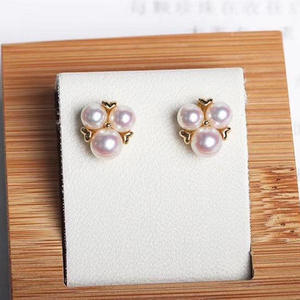 S925 <b>Silver</b> DIY Pearl Accessories 5-6mm Beads Hollow Support Multi-Pearl Earrings 20675 Fashion <b>Stud</b> Jewelry - Product Image 2