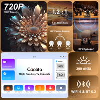 Projecteur LED HD 4K portable avec design football, Android 11 OS, WiFi6, Stéréo HIFI et plus de 1000 chaînes gratuites