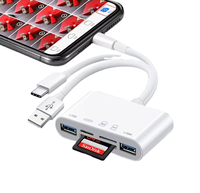 Lector de Tarjetas USB C 5 en 1, Adaptador de Memoria OTG Multi Ranura SD TF CF MS XD, Alta Velocidad, Portátil, Externo, para Teléfono y Laptop