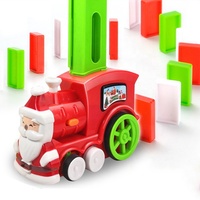 Train de dominos de Noël automatique, pose de dominos électriques, blocs de dominos de Noël, jouets de Noël pour enfants
