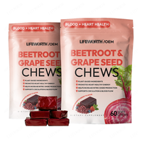 Complément Sportif Pré-Entraînement Lifeworth Marque Privée Betterave Sans Sucre Soft Chew Soutien Immunitaire