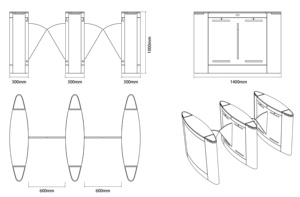 Bán hàng nóng Swing turnstile cổng cho kiểm soát truy cập turnstile tốc độ cổng Flap rào cản - Product Image 6
