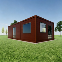 SKYLINE Casa Contenedor Moderna, Transpirable, de Montaje Rápido, con Fachada de Vidrio Completa, Modular, Desmontable, Prefabricada, para Hotel o Escuela