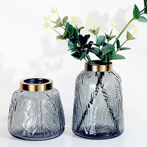 Eenvoudige Stijl Blad En Bloemstuk Vaas Helder Glas Lege Pot Voor Huis Tuin Of Bruiloft Decor