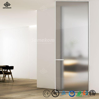 Porte battante en verre sans cadre minimaliste sans couture pince matériel salle de bain porte attenante