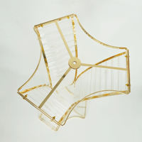 Grand support de fleurs artificielles en métal doré et en cristal pour intérieur et extérieur de luxe moderne décorations de centres de table de mariage et d'événements